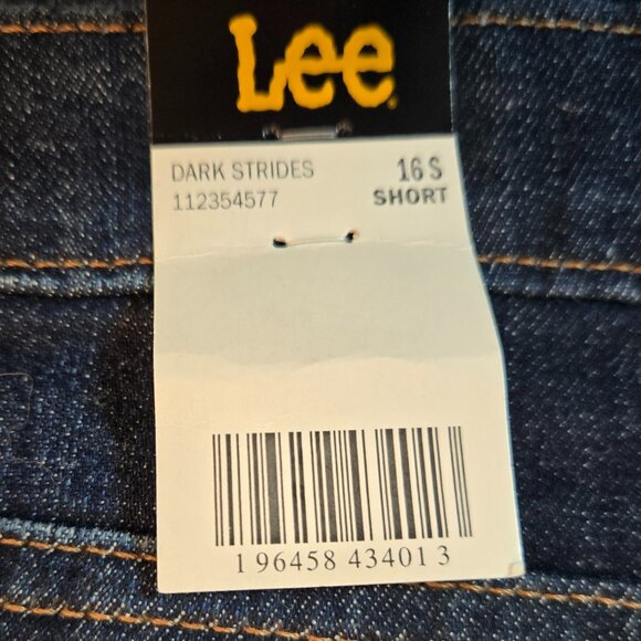 LEE Women's Legendary Mid Rise Skinny Jean Sz 16 Short  Dark Strides - Picture 10 of 12